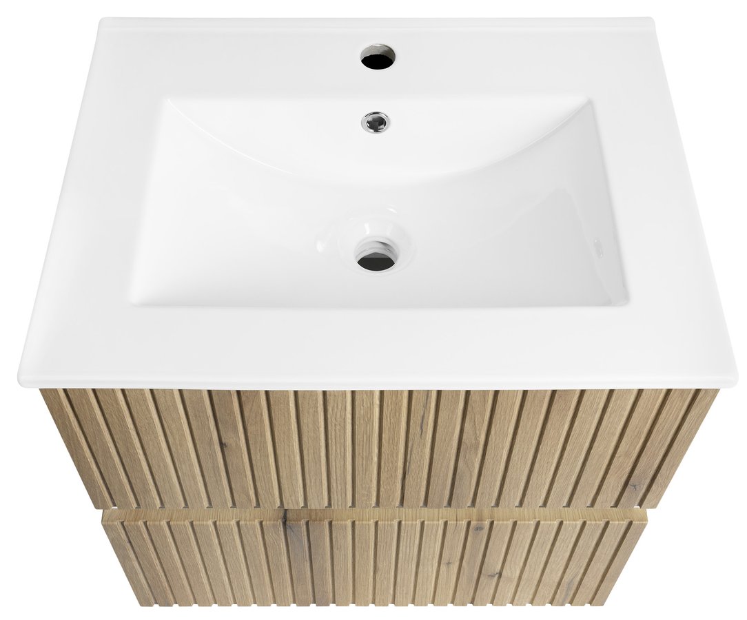 Aqualine PANEDA STRIP umyvadlová skříňka 59,5x55x45,2cm, dub emporio PN360
