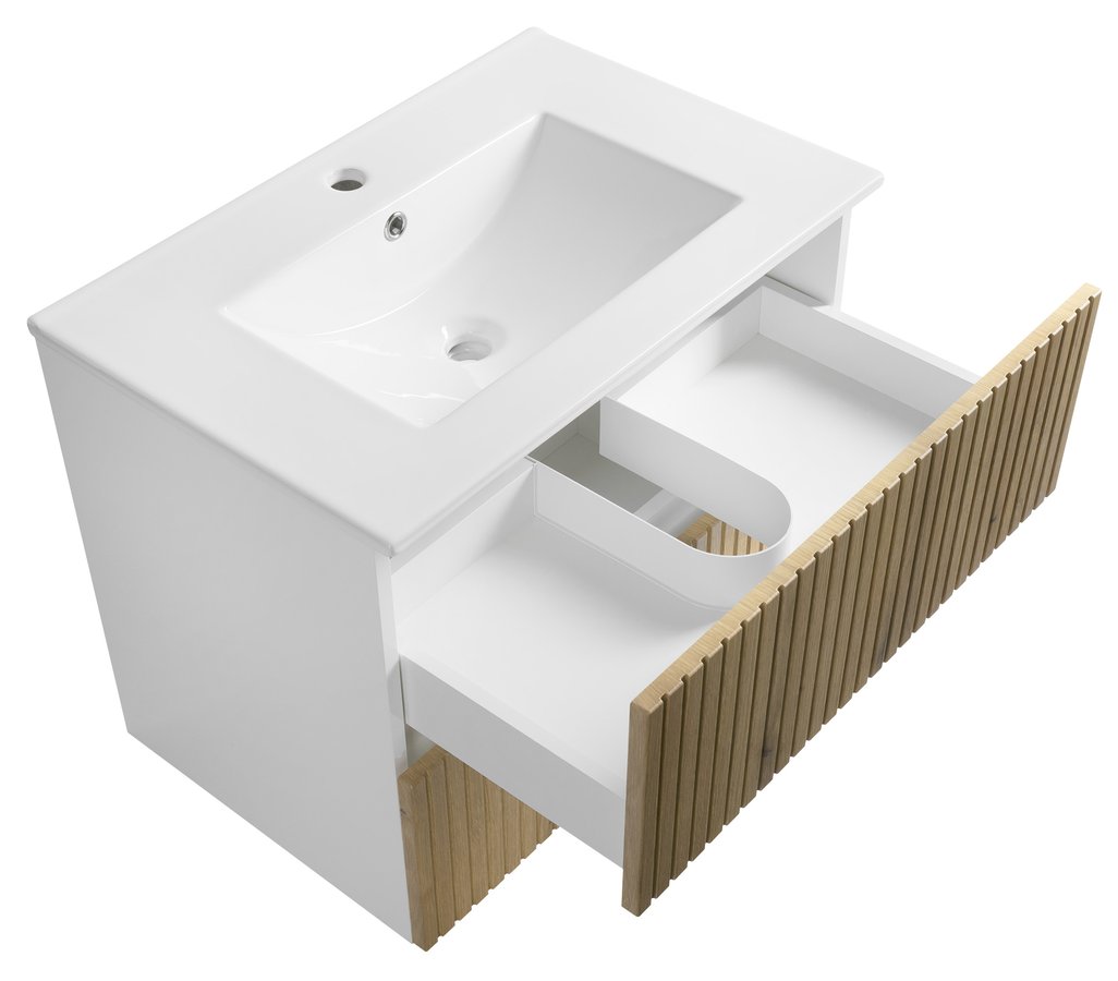 Aqualine PANEDA STRIP umyvadlová skříňka 69,5x55x45,2cm, dub emporio PN370