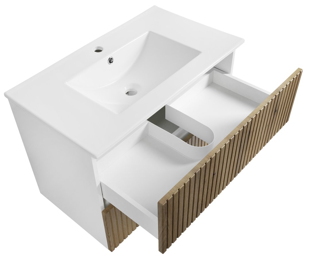 Aqualine PANEDA STRIP umyvadlová skříňka 79,5x55x45,2cm, dub emporio PN380