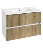 Photo: PANEDA STRIP szafka umywalkowa, 79,5x55x45,2cm, dąb emporio
