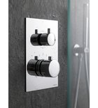 Photo: KIMURA Concealed Thermostatic Shower Mixer Tap, Installation Box, 3 Outlets, chrome