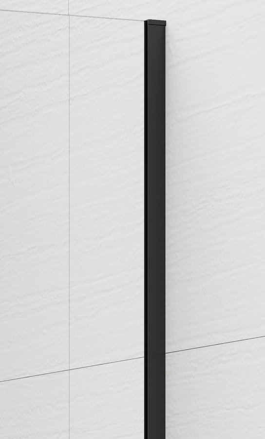 Polysan ESCA BLACK MATT jednodílná sprchová zástěna k instalaci ke stěně, kouřové matné sklo, 1000 mm ES1410-02