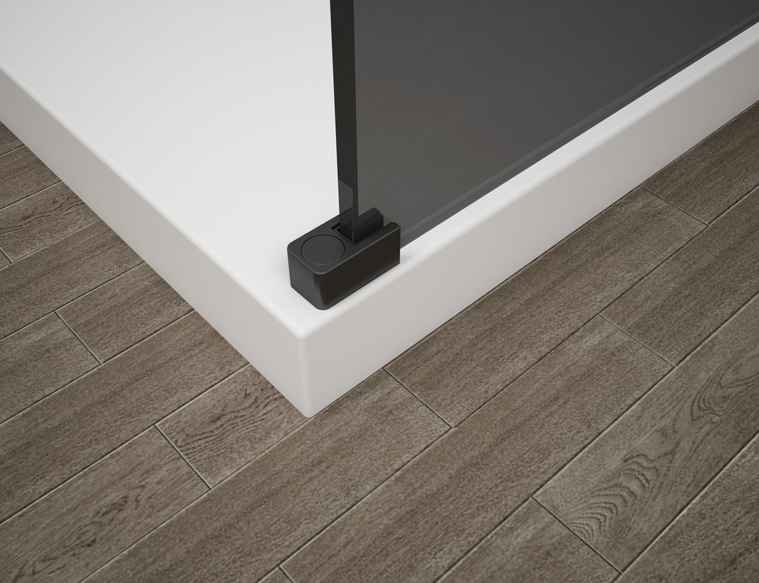 Polysan ESCA BLACK MATT jednodílná sprchová zástěna k instalaci ke stěně, kouřové matné sklo, 1100 mm ES1411-02