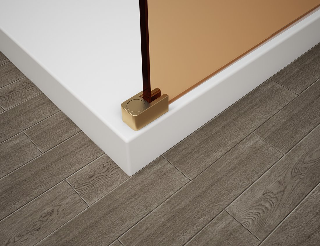 Polysan ESCA GOLD MATT jednodílná sprchová zástěna k instalaci ke stěně, kouřové matné sklo, 1400 mm ES1414-04