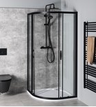 Photo: SIGMA SIMPLY BLACK čtvrtkruhová sprchová zástěna 900x900 mm, R550, čiré sklo, II. jakost