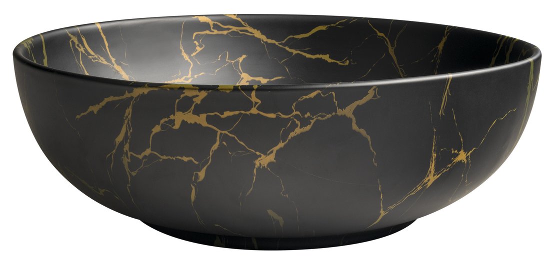Sapho RONDANE keramické umyvadlo na desku Ø 41cm, portoro marmor AR435PT