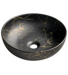 Photo: RONDANE umywalka ceramiczna nablatowa, średnica 41cm, marmur portoro