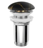 Photo: Waschbecken Ablaufgarnitur 5/4“, klick-klack, Keramik-Stopfen, 10-50mm, Portoro Marmor