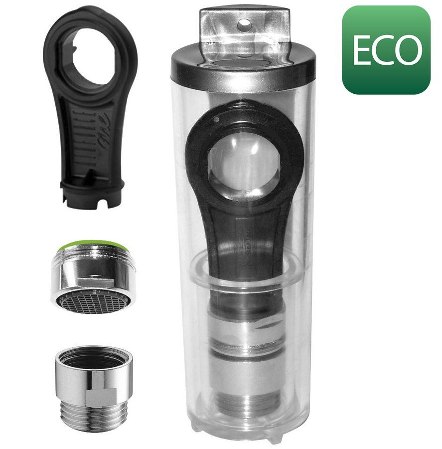 ECO SET redukce na sprchovou hadici 6L, perlátor 6L, vnější závit M24x1 a klíč, chrom SETL6