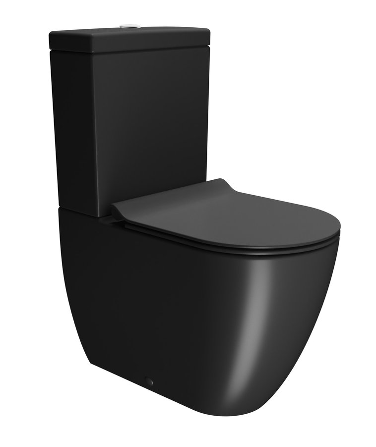 GSI PURA WC kombi, Swirlflush, spodní/zadní odpad, černá dual-mat 880626P