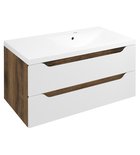 Photo: WAVE Unterschrank 89,7x45x47,8cm, rechts, weiß/Eiche collingwood