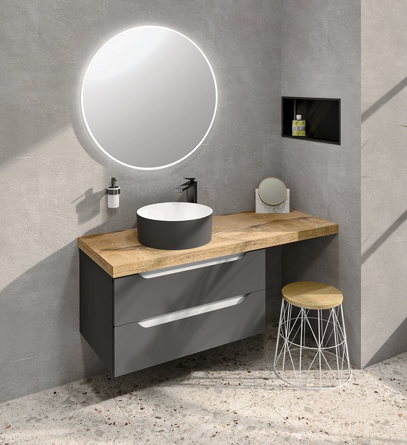 Sapho AVICE deska pod umyvadlo 120,7x48,8cm, tl.5cm, dub rover AV045