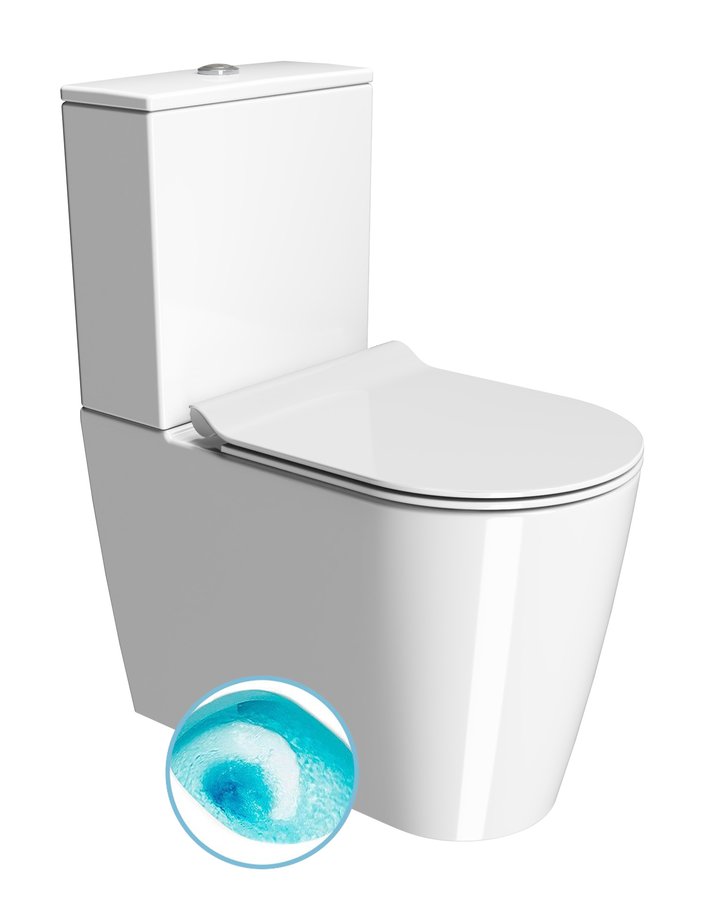 KUBE X WC kombi, Swirlflush, spodní/zadní odpad, bílá ExtraGlaze 941911K