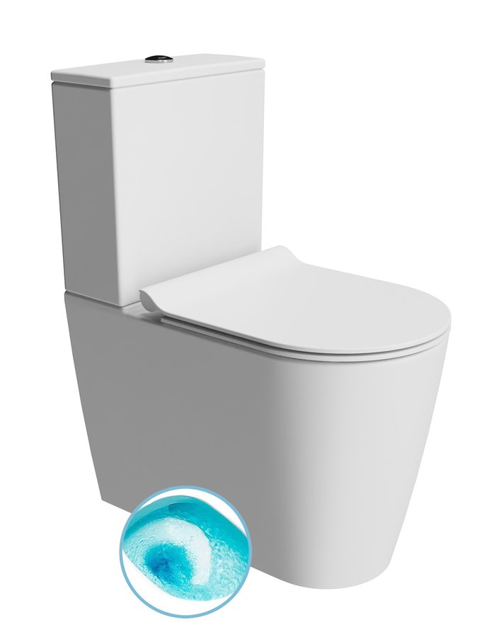 KUBE X WC kombi, Swirlflush, spodní/zadní odpad, bílá dual-mat 941909K