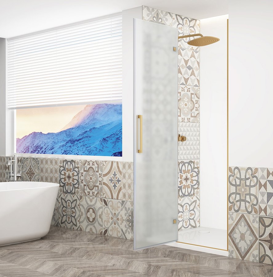 Gelco TRINITY GOLD MATT sprchové dveře do niky 1000mm, matné sklo, levé GT1210ML-G