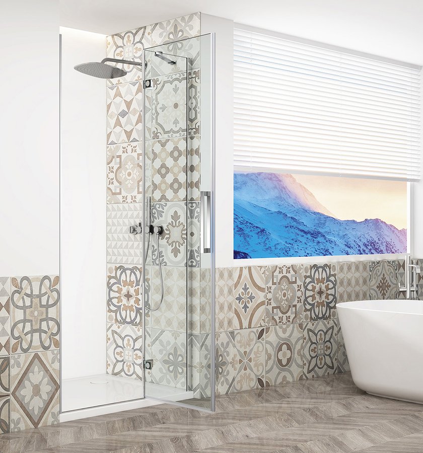 Gelco TRINITY CHROME sprchové dveře do niky 1100mm, čiré sklo, pravé GT1211CR-CH