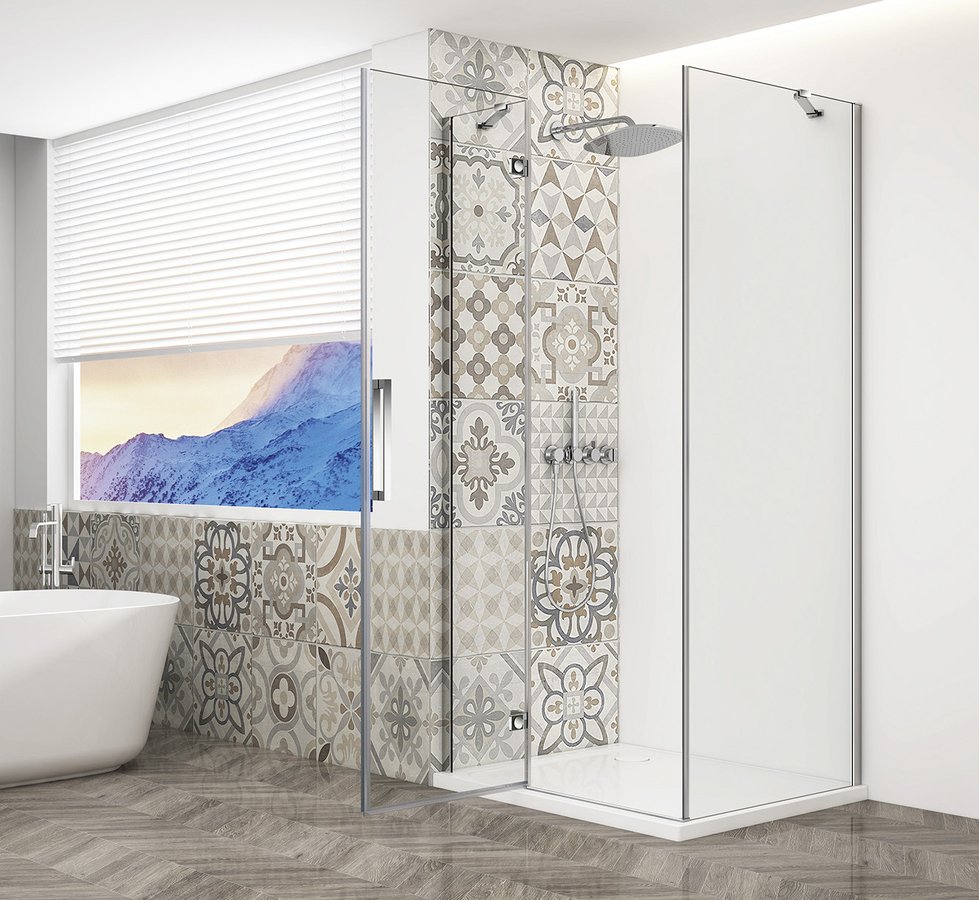 Gelco TRINITY CHROME čtvercový sprchový kout 800x800mm, čiré sklo, levé GT5680-80CL-CH