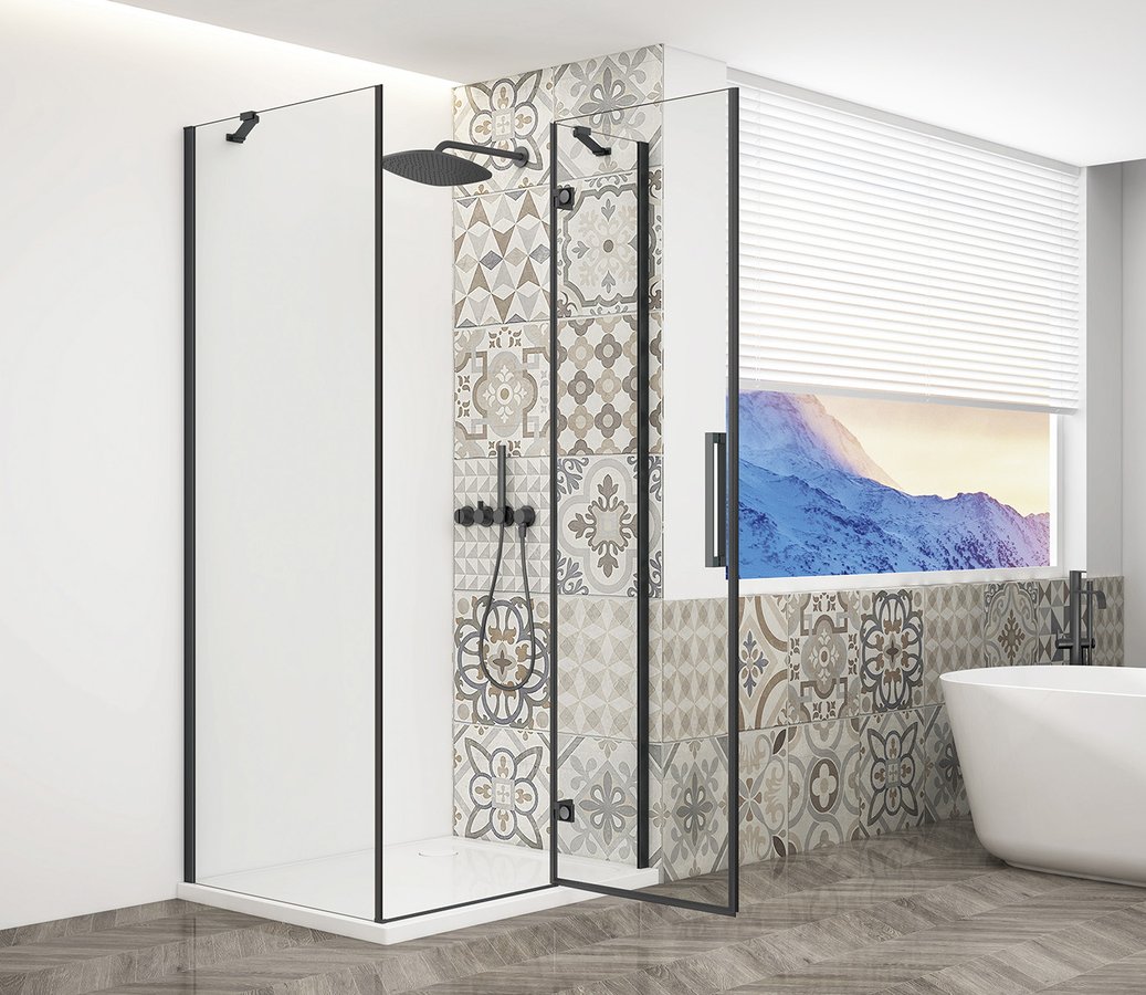 Gelco TRINITY BLACK obdélníkový sprchový kout 1000x1200mm, čiré sklo, pravé GT5612-10CR-B