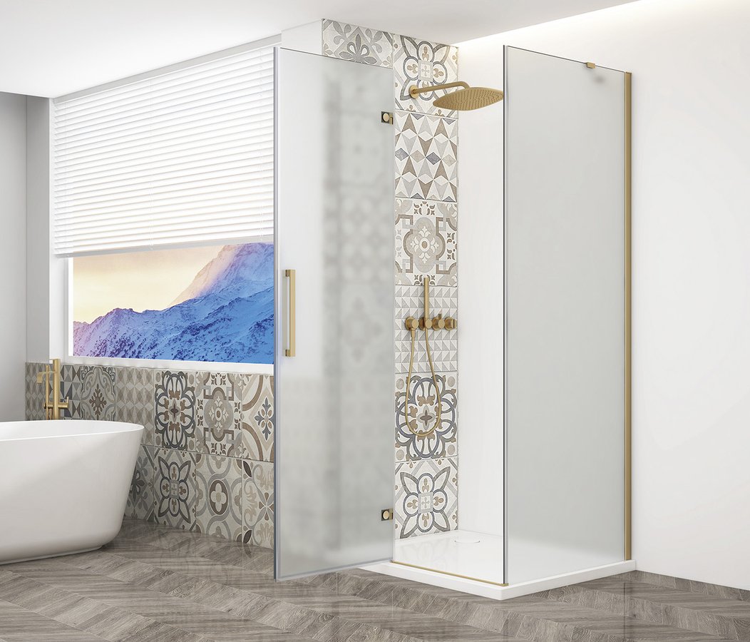Gelco TRINITY GOLD MATT obdélníkový sprchový kout 1100x1200mm, matné sklo, levé GT5612-11ML-G