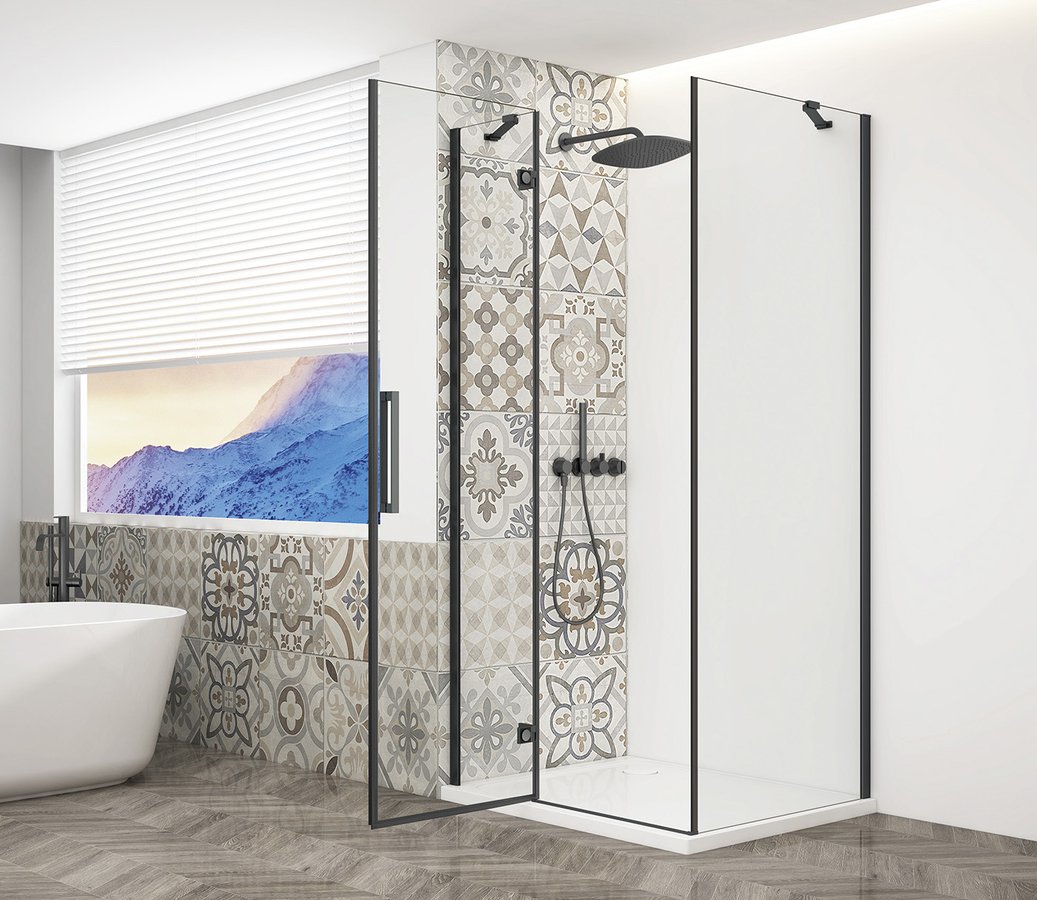 Gelco TRINITY BLACK obdélníkový sprchový kout 800x1200mm, čiré sklo, levé GT5612-80CL-B
