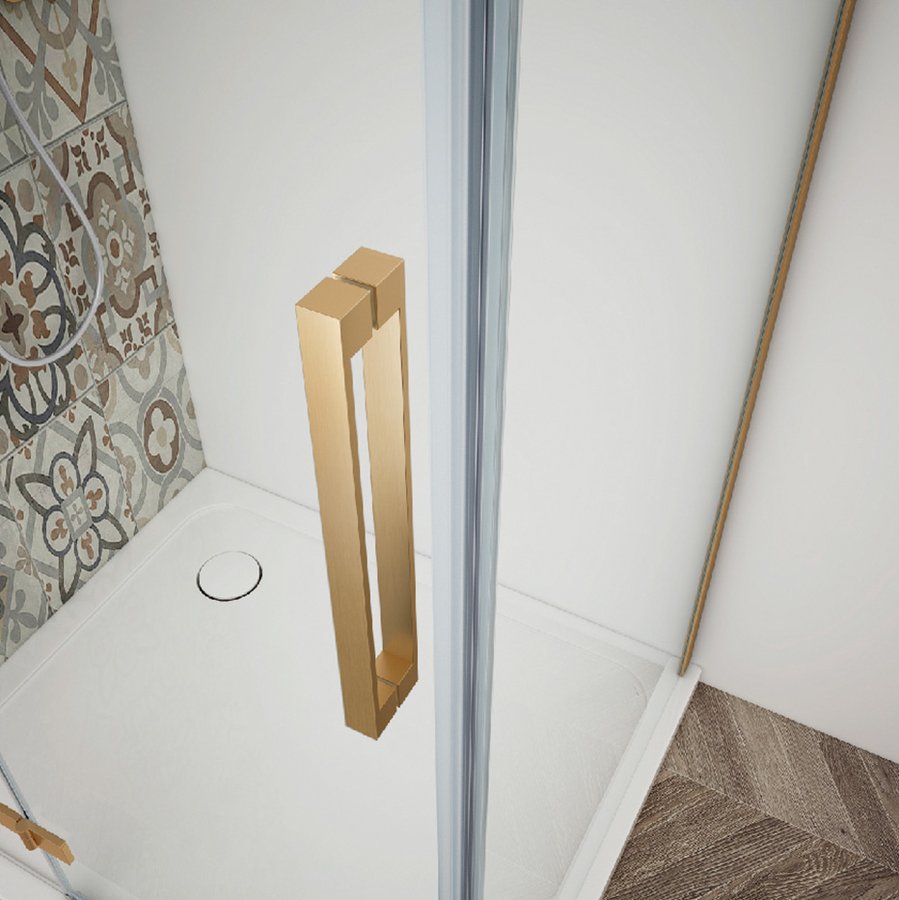 Gelco TRINITY GOLD MATT obdélníkový sprchový kout 1000x800mm, čiré sklo, pravé GT5680-10CR-G