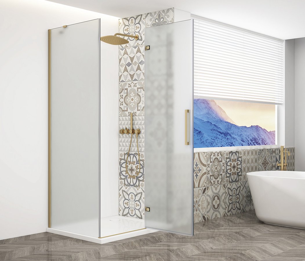 Gelco TRINITY GOLD MATT obdélníkový sprchový kout 1100x900mm, matné sklo, pravé GT5690-11MR-G