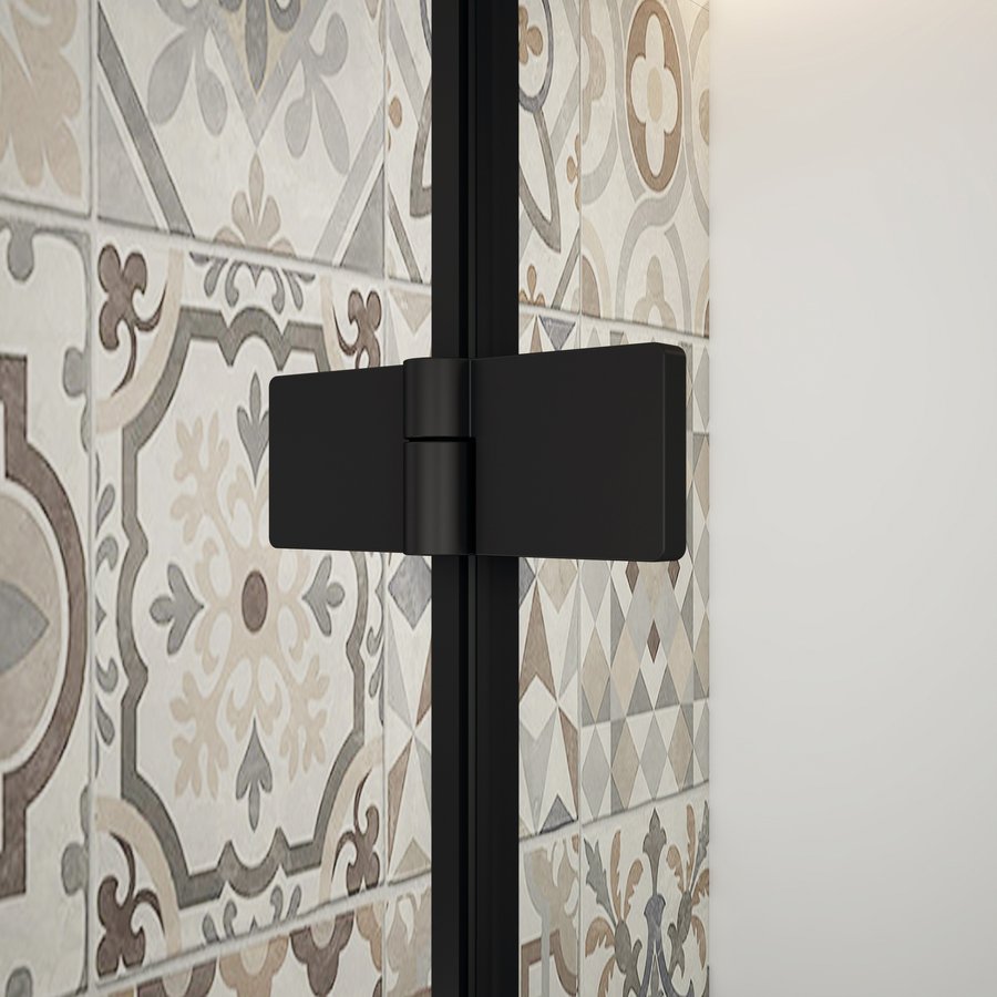 Gelco TRINITY BLACK čtvrtkruhový sprchový kout 900x900mm, matné sklo, pravé GT6590MR-B