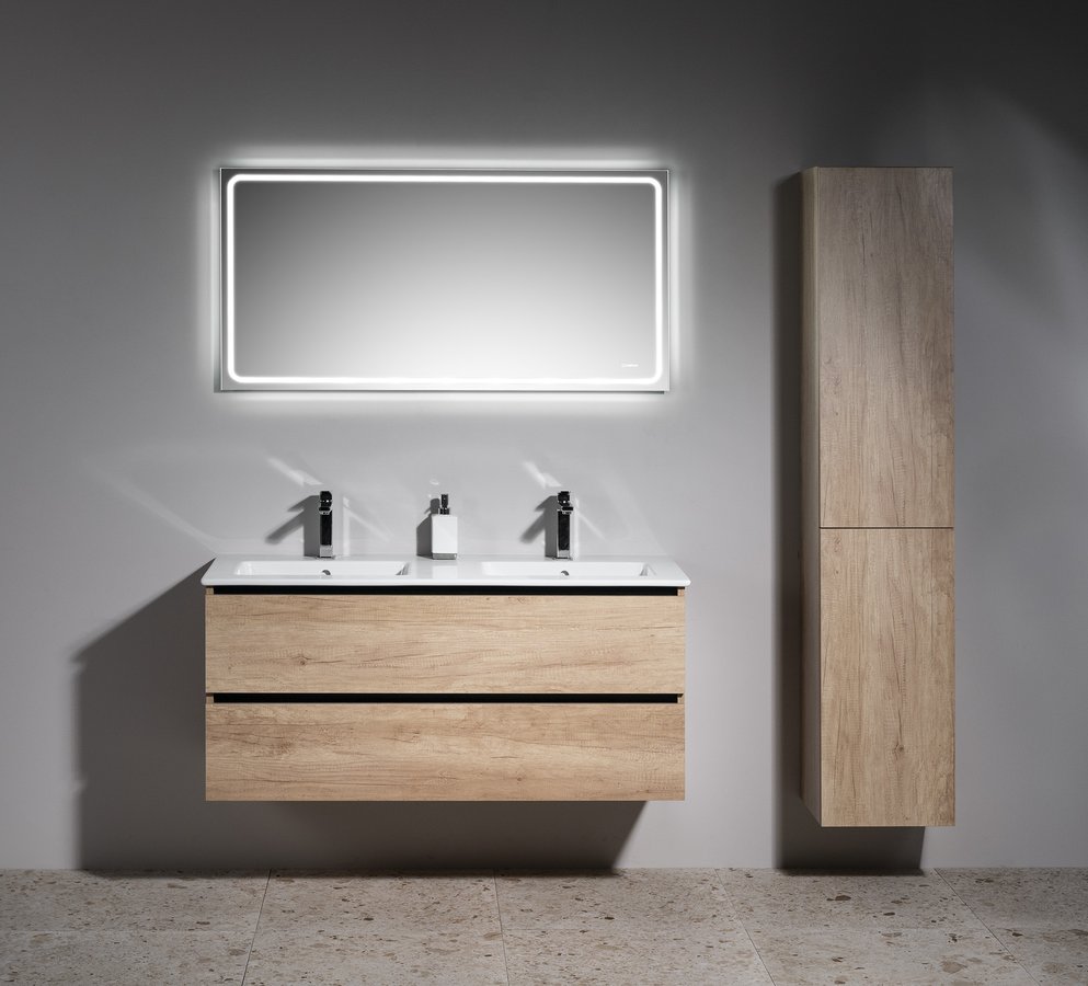 Sapho EZARA dvojumyvadlová skříňka 120x55x46cm, bílá lesk EZ121-3030