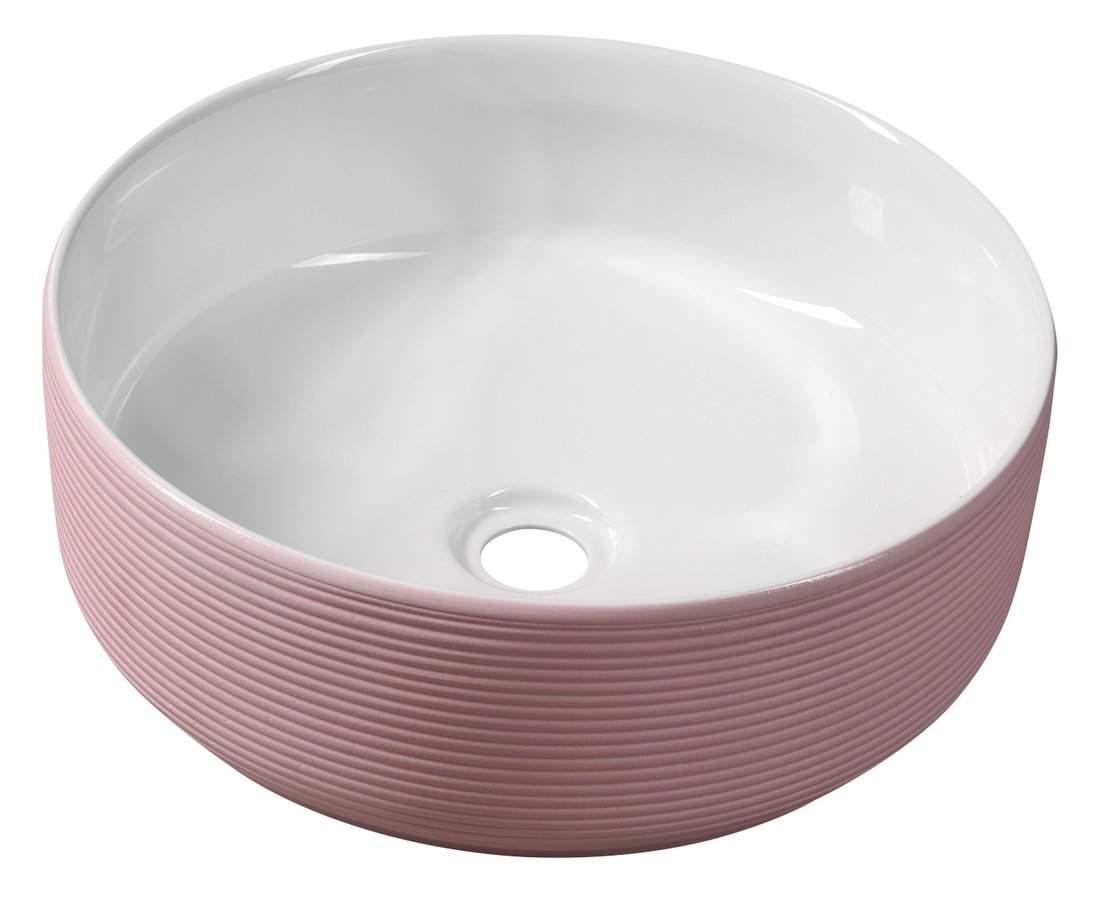 Sapho ARDEA keramické umyvadlo na desku, Ø 41cm, růžová AR041
