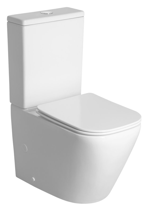 Sapho IMALA WC kombi, Vortex Rimless, spodní/zadní odpad, bílá PC107V