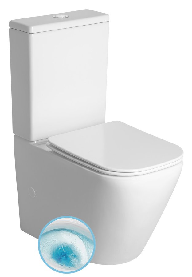 IMALA WC kombi, Vortex Rimless, spodní/zadní odpad, bílá PC107V