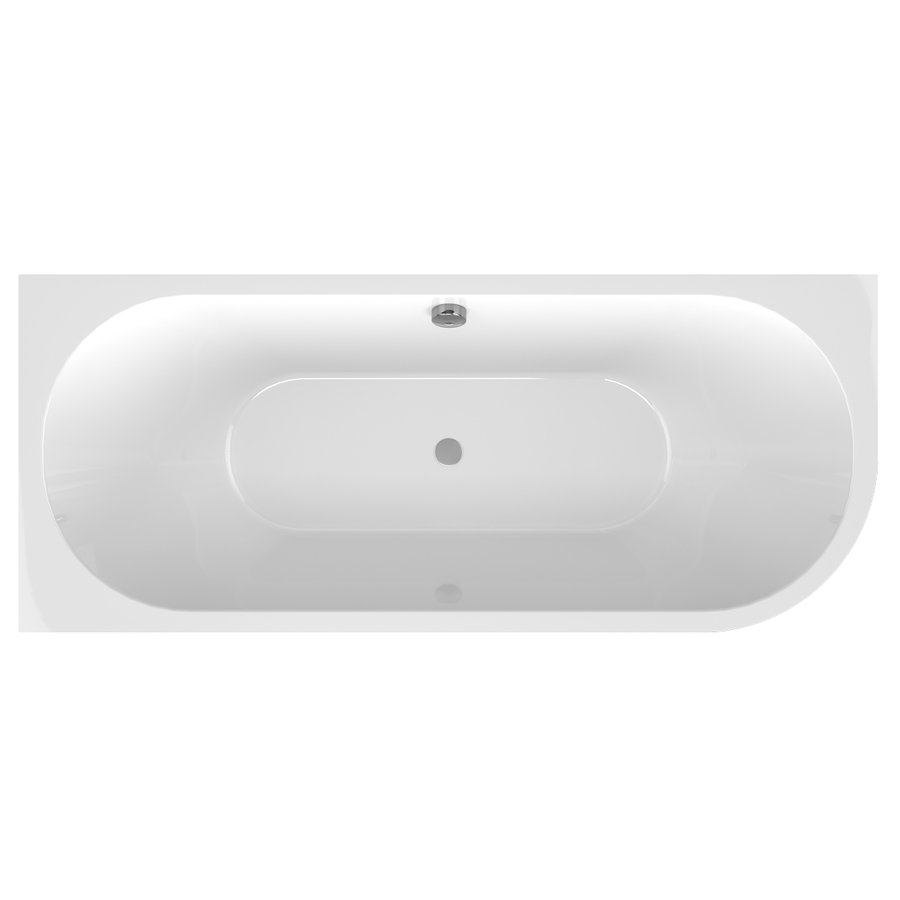 Polysan VIVA L MONOLITH asymetrická vana 170x75x60cm, bílá/carina 70119M.41