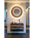 Photo: PRIDE STRIP okrągłe lustro z&nbsp;oświetleniem LED w ramie średnica 75cm, brąz