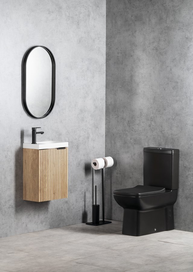 CREAVIT LARA WC kombi, spodní/zadní odpad, černá mat LR360-01