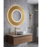 Photo: PRIDE STRIP Spiegel mit LED-Beleuchtung im Rahmen, Rund, Durch. 90cm, Gold