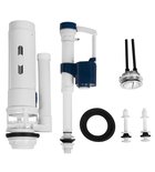 Flushing mechanism with DUAL button 49 mm, bottom inlet 1/2", chrome Photo: Flushing mechanism with DUAL button 49 mm, bottom inlet 1/2", chrome