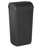 Photo: COLORED wall-hung waste bin with lid 23l, ABS, Soft Touch, black matt
