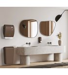 Photo: ECOLORED odpadkový koš nástěnný s víkem 23l, ABS, Soft Touch, hnědá