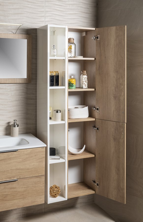 Sapho ESPACE skříňka 35x172x32cm, 2x dvířka, levá/pravá, dub cuneo ESC230-2525