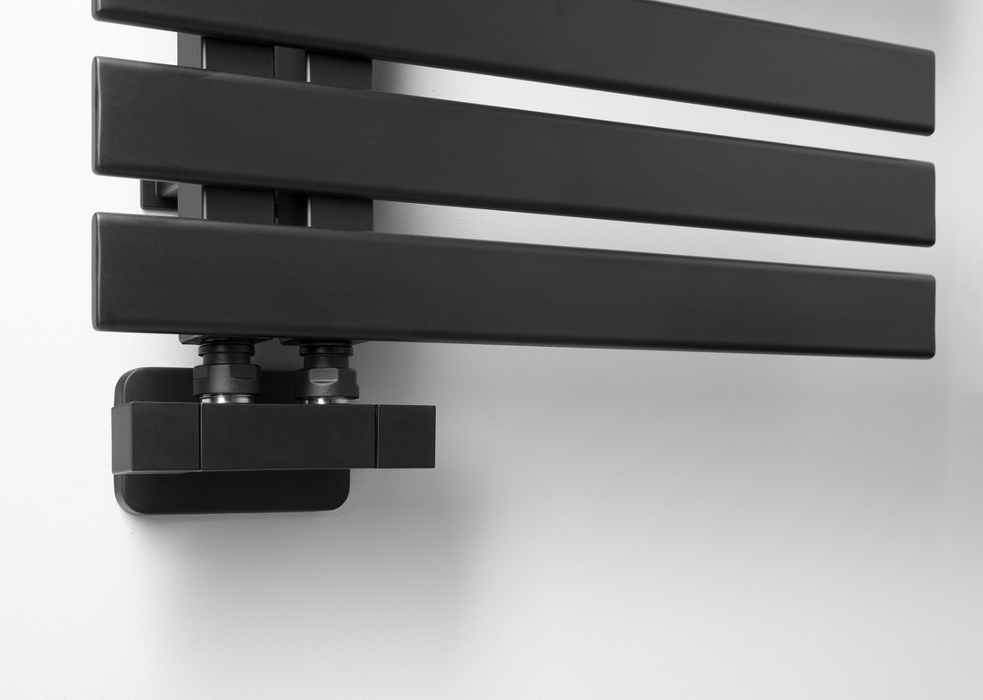 Sapho CUBE TWIN připojovací sada ventilů pro středové připojení, černá mat CP581BS