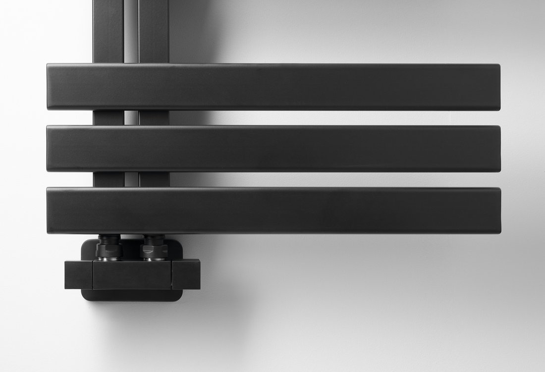 Sapho CUBE TWIN připojovací sada ventilů pro středové připojení, černá mat CP581BS