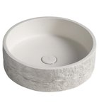 Photo: ISPIR betonowa umywalka z odpływem, 40cm, biały piaskowiec