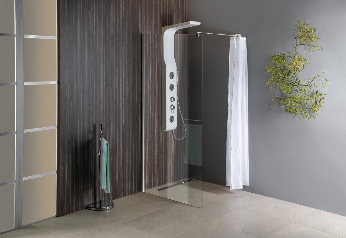Aqualine WALK-IN zástěna jednodílná k instalaci na zeď, 1200x1900 mm, sklo čiré WI121