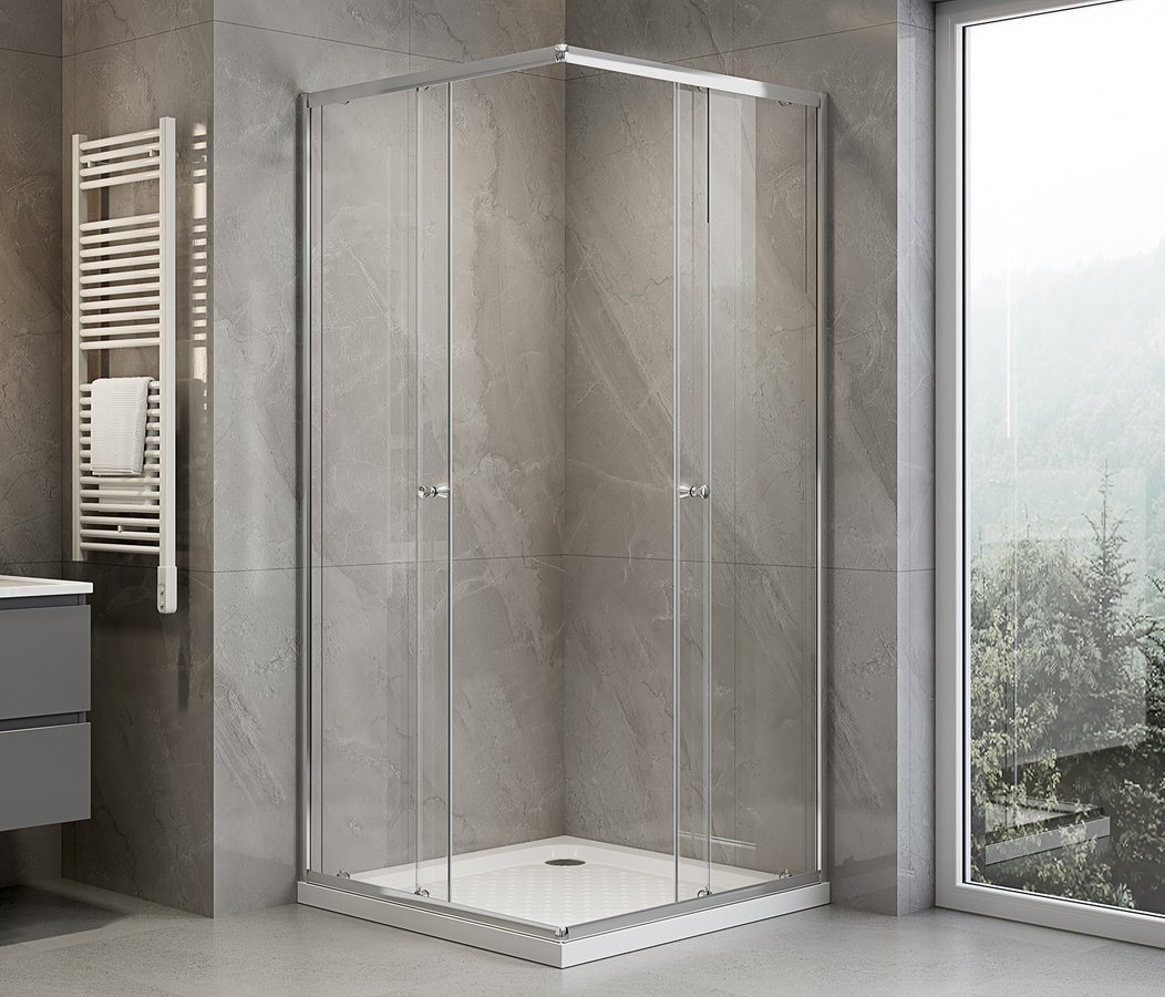 Aqualine AGGA čtvercová sprchová zástěna 700x700mm, čiré sklo HLF707Y