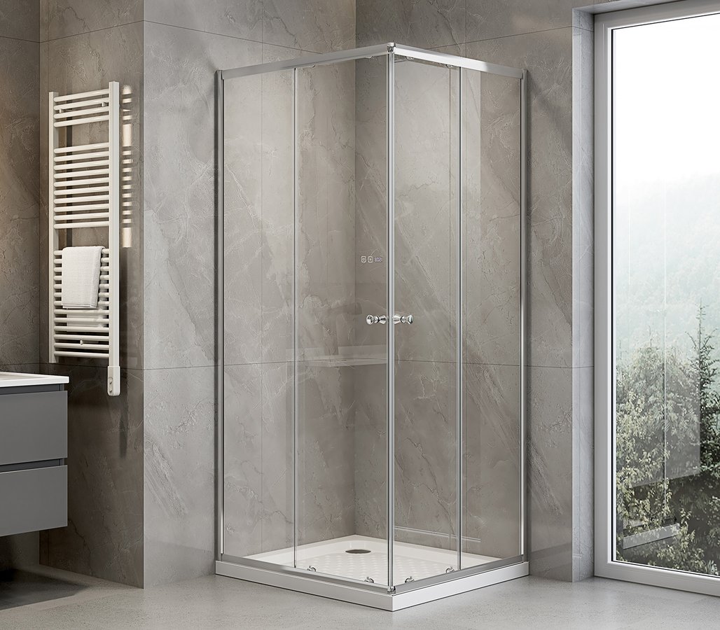 AGGA obdélníková sprchová zástěna 900x800mm, čiré sklo HLF809Y