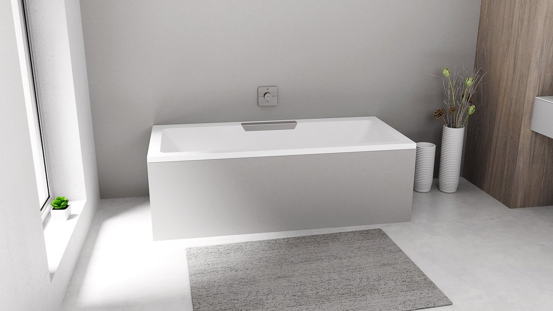 Polysan CASCATA obdélníková vana 185x85x45cm, kaskáda nerez 73836.100
