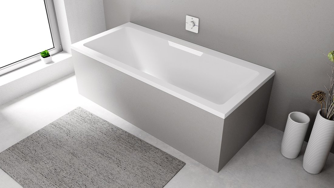 Polysan CASCATA obdélníková vana 185x85x45cm, kaskáda bílá 73836.101