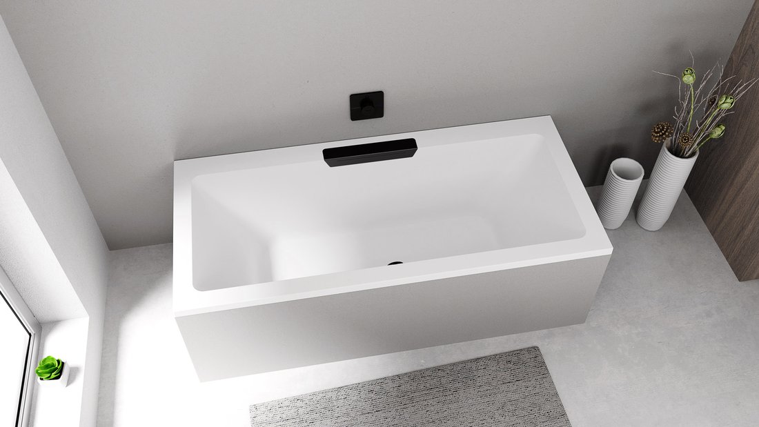 Polysan CASCATA obdélníková vana 185x85x45cm, kaskáda černá 73836.102