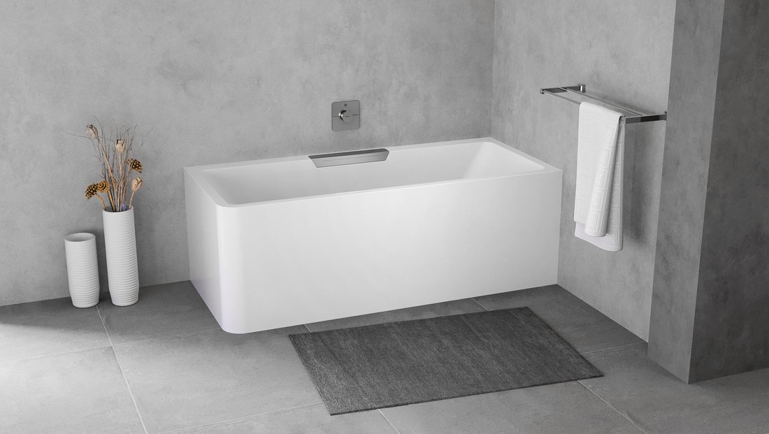 Polysan CASCATA R MONOLITH obdélníková vana 180x80x60cm, kaskáda nerez 73836MR.100