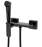 Photo: Nástěnná bidetová baterie se Stop sprškou a poličkou, černá mat